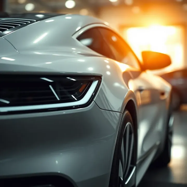 Modern luxury car exterior reflecting automotive innovation