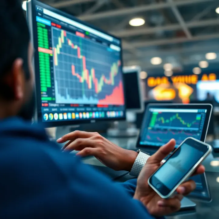 South African trader accessing trading platforms on multiple devices highlighting accessibility and local market features