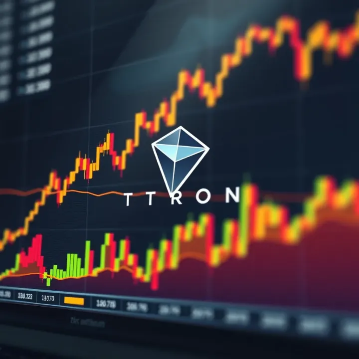 Graph showing TRON cryptocurrency price fluctuations and market trends