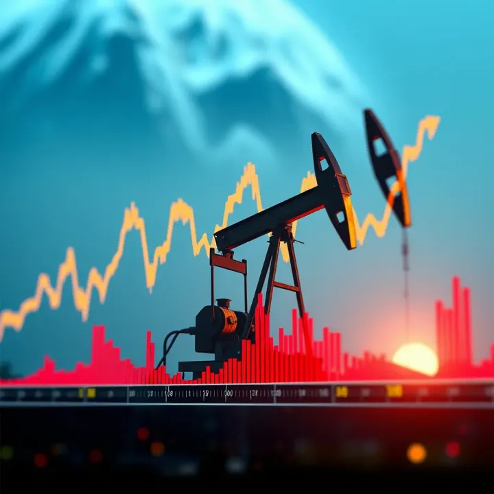 Graph showing fluctuations in crude oil prices influenced by global supply and demand factors