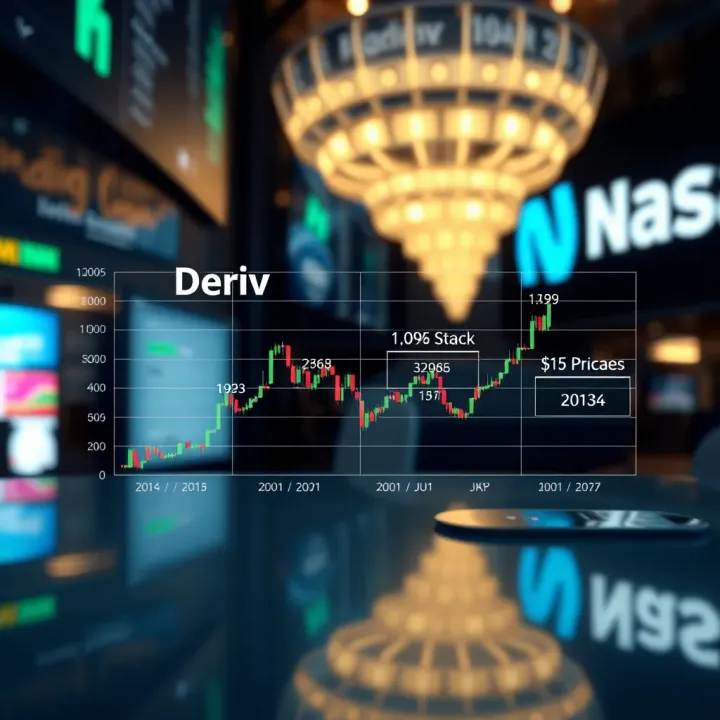 Graph illustrating the differences between Deriv online trading platform and Nasdaq stock exchange features