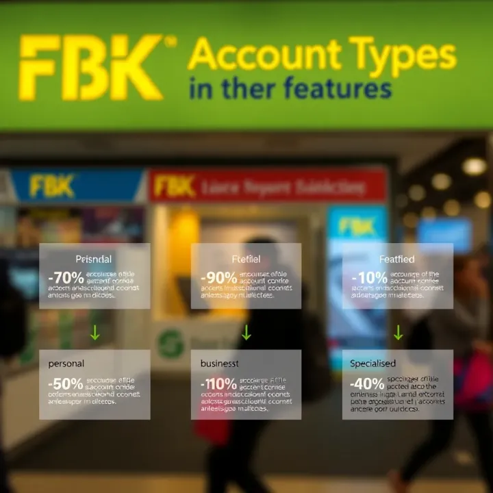 Diagram illustrating different types of FBK accounts including personal, business, and specialised options