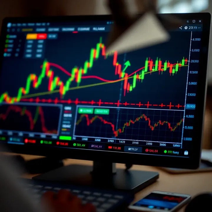 Forex Trading Platform with Currency Pairs and Market Analysis Forex trading platform displaying currency pairs and market charts