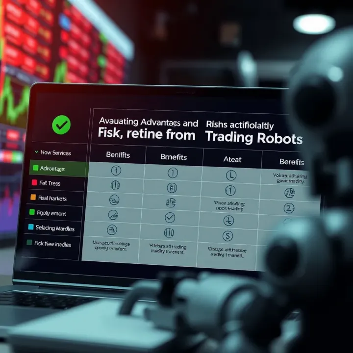 Chart showing the benefits and risks associated with using forex trading robots in volatile currency markets