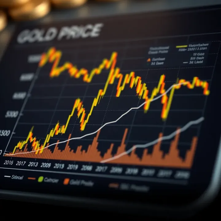Graph illustrating the influence of economic and geopolitical events on gold price fluctuations