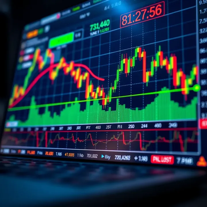Forex Market Trends on Headway Markets Platform Graph showing fluctuations in currency pairs on digital trading platform