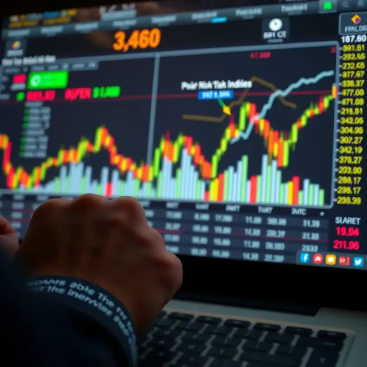 Chart illustrating key strategies and risk management techniques for trading indices