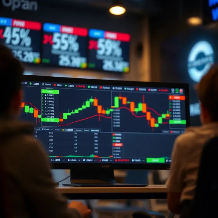 Competitive Trading Tournament Interface on Digital Platform Graphical illustration of a competitive trading tournament interface on a digital platform