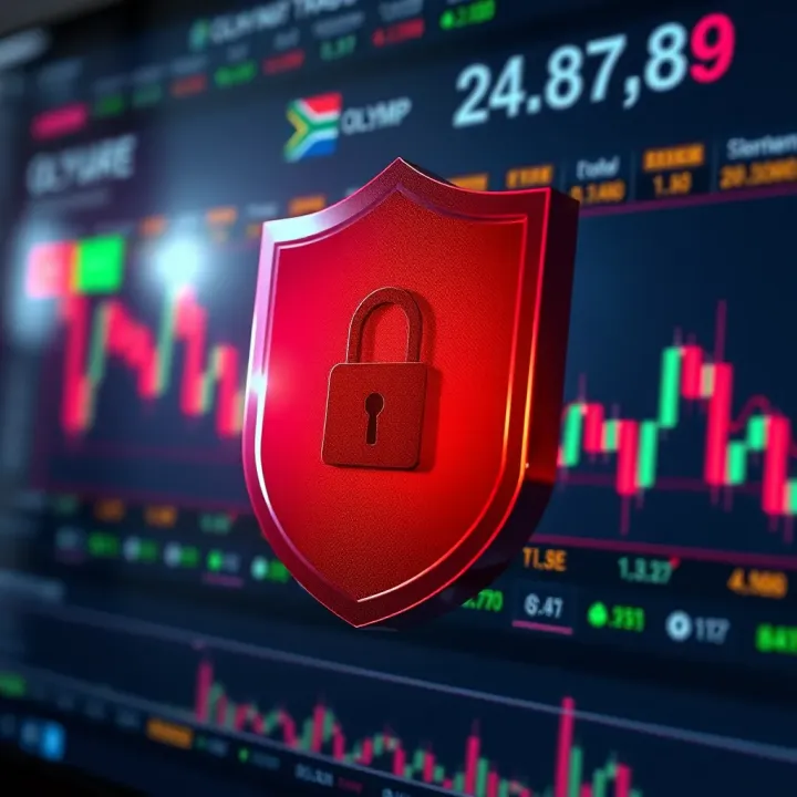 Graphic illustrating secure online transactions with locked shield symbolizing safety on trading platform