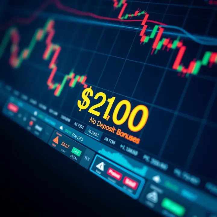 Illustration of a digital forex trading platform showing a bonus amount credited to a trader's account