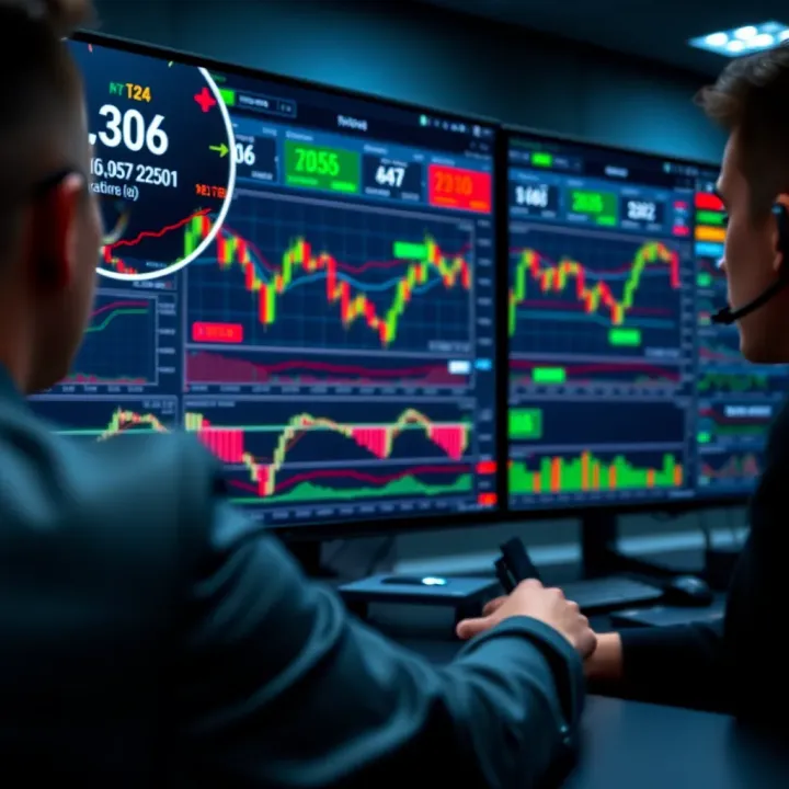 User interface of RCG Markets trading platform showcasing multiple financial charts and trading tools