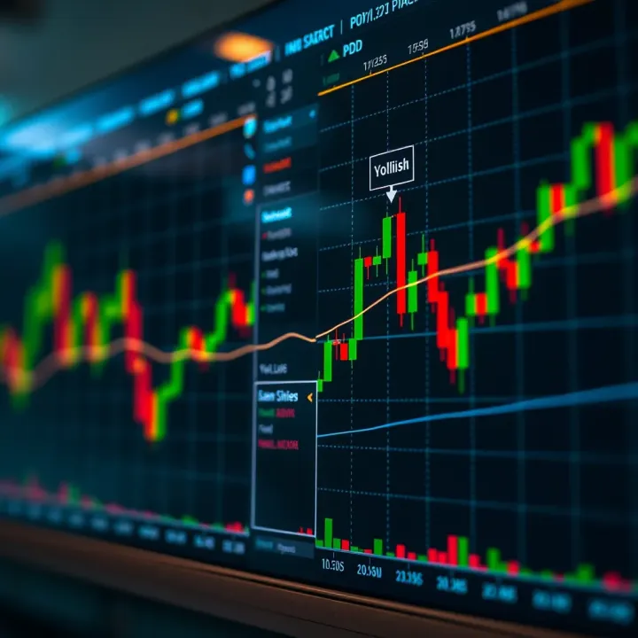 Chart displaying bullish and bearish reversal patterns with trend lines and volume indicators