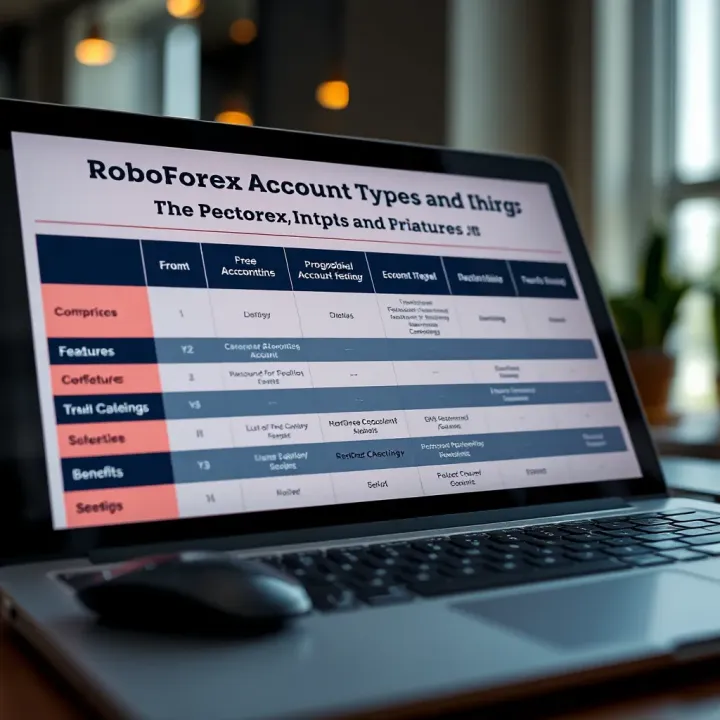 Comparison chart of different RoboForex account types showing features and benefits