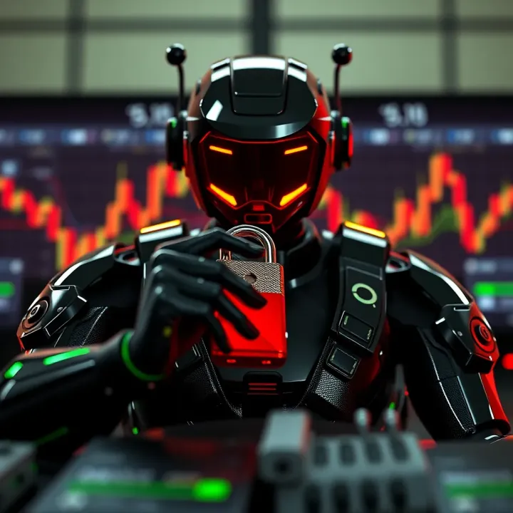 Visual representation of secure trading with RobotTrader APK emphasizing encryption and user protection
