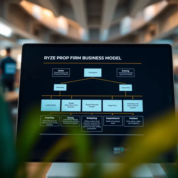 Diagram showing the structure and key components of Ryze Prop Firm’s business model for traders