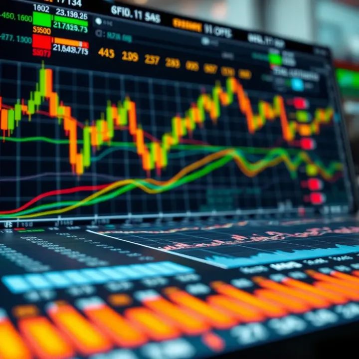 Strategic Analysis of Trading Data and Indicators Conceptual illustration showing strategic analysis of trading data with charts and indicators