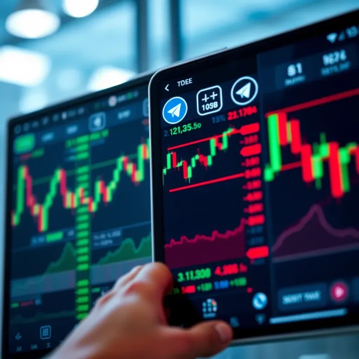 Telegram app interface displaying forex trading signals with currency charts