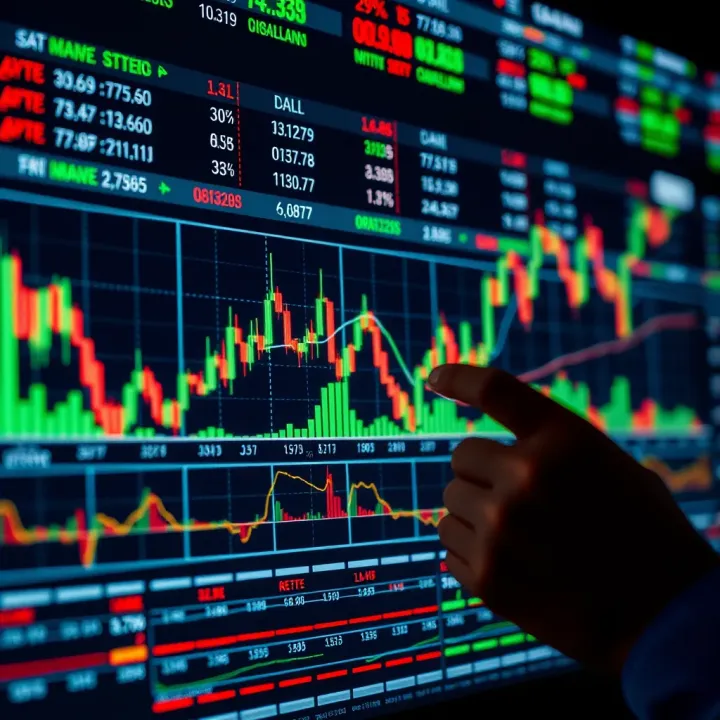 Chart displaying various trading vie strategies and market trends