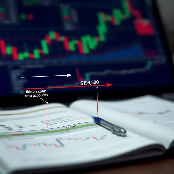 Diagram showing broker commission and hidden costs associated with zero spread accounts
