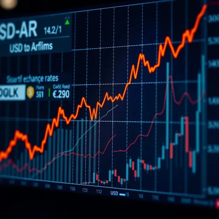 Trend Analysis of USD to ZAR Exchange Rate Influenced by Economic Factors Graph showing the trend of the US Dollar to South African Rand exchange rate influenced by economic indicators