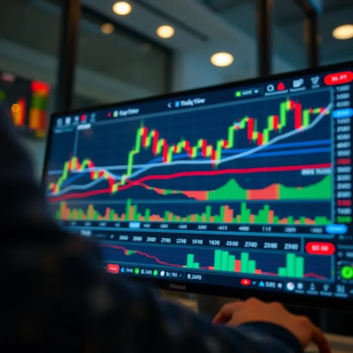 TradingView platform displaying advanced charting tools for binary options trading